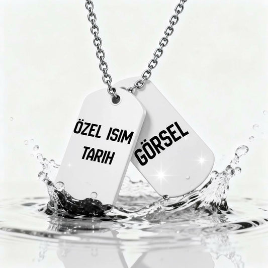 Kişiye özel tasarımlı asker künyesi