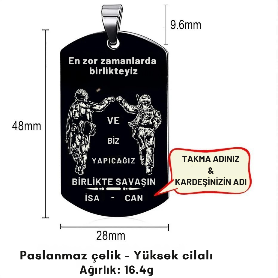 Kişiye Özel Asker Künyesi