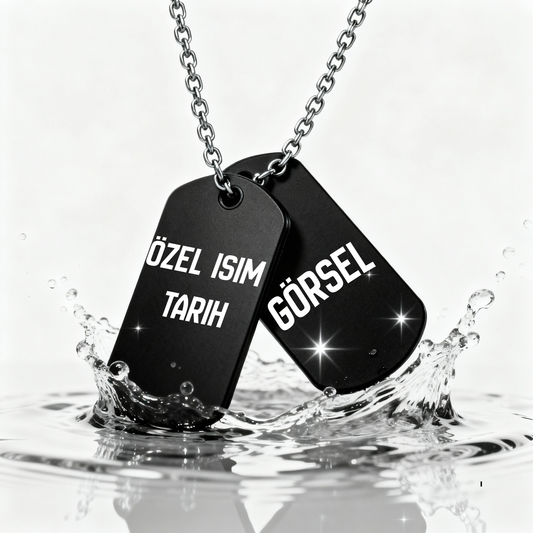 Kişiye özel tasarımlı asker künyesi